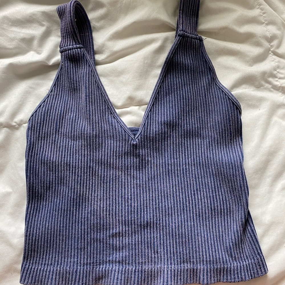 Blue tank crop top